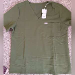 Figs Olive V-Neck Scrub Top Catarina NEW XL